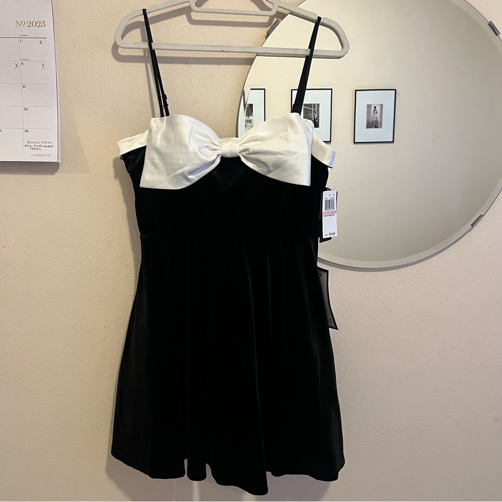 Black Velvet Dress with White Satin Bow Macy’s